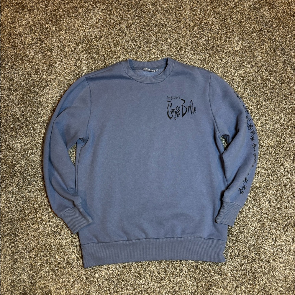Tim Burtons Corpse Bride Blue Crewneck Sweater